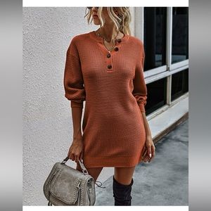 NWT- C.Cline Red- Rib Knit- Sweater Dress- Size Smal